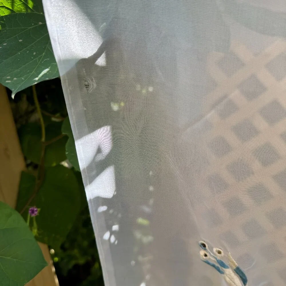 Vintage Embroidered Curtain Panel